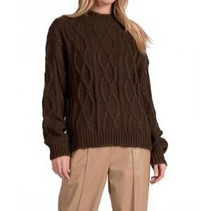 NEW ELAN cocoa knit sweater in brown